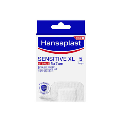 Hansaplast Med Sensitive XL 6x7cm x5 | Farmácia d'Arrabida