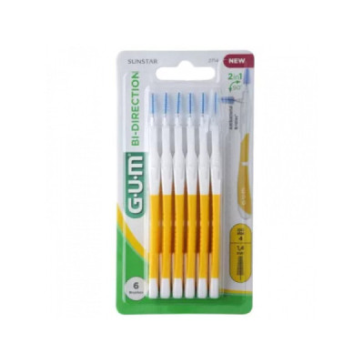 7121319 Gum BI-DIRECTION Escovilhões 1.4mm | Com Clorexidina | Para Pontes e Implantes | 6 Unidades