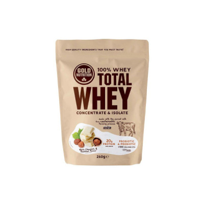 Gold Nutrition Total Whey Chocolate Branco e Avelã 260g