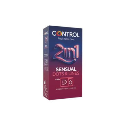 Control 2in1 Sensual Dots&Lines Preservativos + Gel Lubrificante | Farmácia d'Arrábida