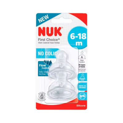 Nuk First Choice+ Tetinas Anti-Cólicas Silicone 6-18M | Farmácia d'Arrábida