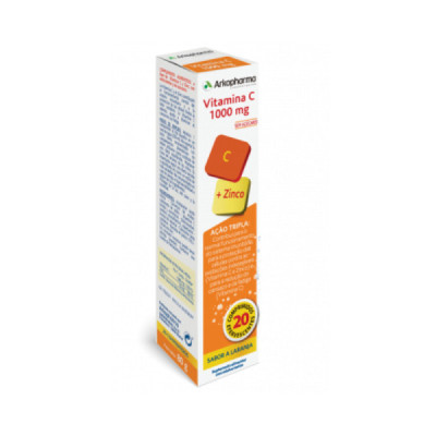 Arkopharma Vitamina C 1000mg + Zinco Comprimidos Efervescentes x20 | Farmácia d'Arrábida