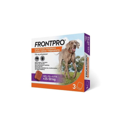Frontpro Cães 25-50Kg Comprimidos Mastigáveis x3