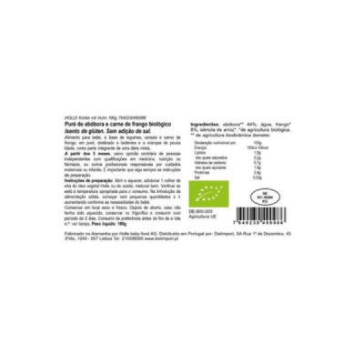 Holle Bio Puré Abóbora e Frango +5M 190g