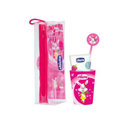 Chicco Conjunto de Higiene Oral Rosa +3A | Farmácia d'Arrábida