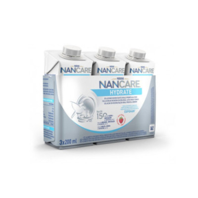 NanCare Hydrate Solução Oral Morango 3x200ml | Farmácia d'Arrábida
