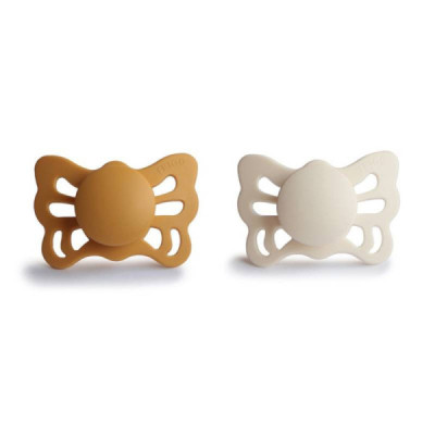 Frigg Butterfly Chupetas Silicone Honey Gold e Cream 0-6M