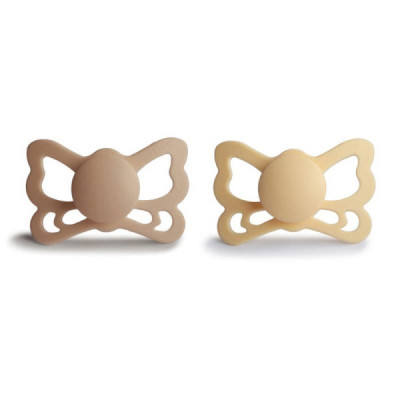 Frigg Butterfly Chupetas Silicone Pale Daffodil e Silky Satin 6-18M