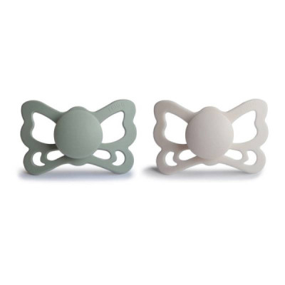 Frigg Butterfly Chupetas Silicone Sage e Silver Gray 6-18M
