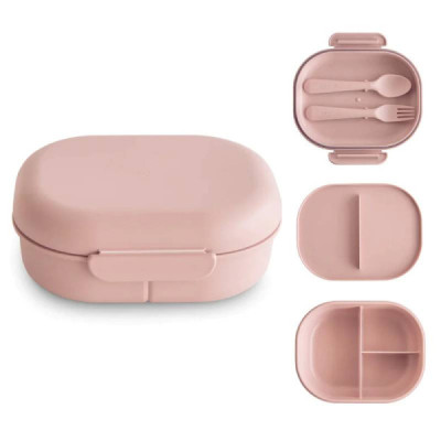 Mushie Lunch Box Com Talheres Blush +6M