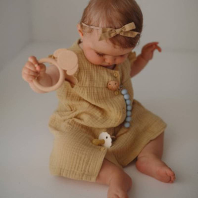 Mushie Halo Corrente Chupeta Sage +0M