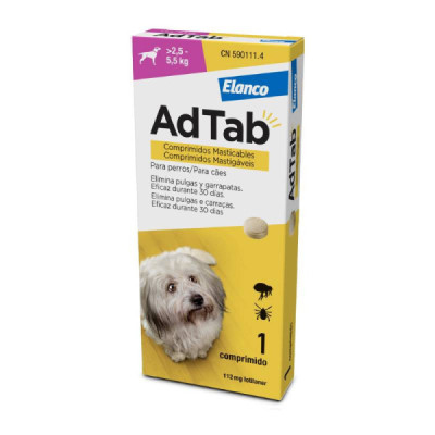 AdTab Comprimido Mastigável para Cães 2,5-5,5Kg | Farmácia d'Arrábida
