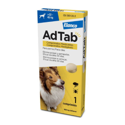 AdTab Comprimido Mastigável para Cães 22-45Kg | Farmácia d'Arrábida