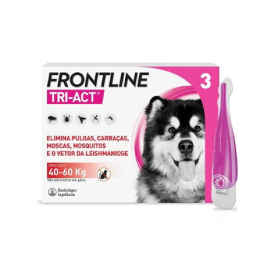 Frontline Tri-Act Solução Cão 40-60Kg Pipetas x3 | Farmácia d'Arrábida