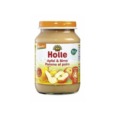 Holle Bio Puré Maçã e Pera +4M 190g