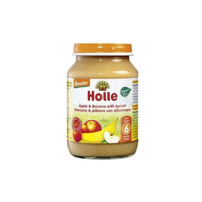 Holle Bio Puré Maçã, Banana e Alperce +6M 190g