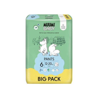 Muumi Baby Big Pack Fralda Cueca T6 12-20Kg x52 | Farmácia d'Arrábida