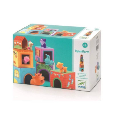 Djeco Topanifarm Jogo Empilhar Blocos Animais +18M