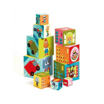 Djeco Jogo Blocos para Empilhar Veículos +12M