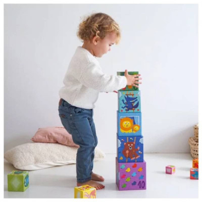 Djeco Jogo Blocos para Empilhar Arco-Íris +12M