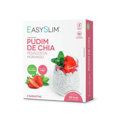 Easyslim Pudim de Chia Morango 3x25g | Farmácia d'Arrábida