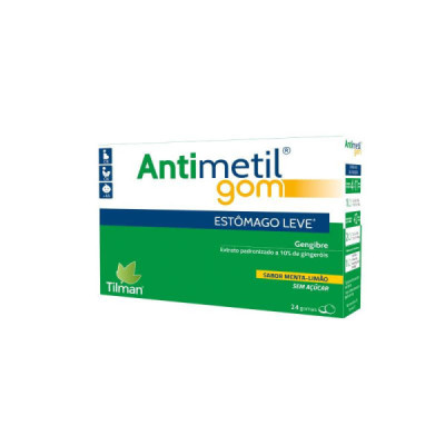 Antimetil Gomas sem Açúcar Menta e Limão x24 | Farmácia d'Arrábida