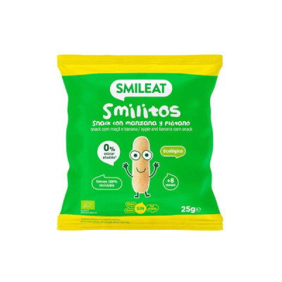 Smileat Smilitos Maçã e Banana Biológico +8M 25g