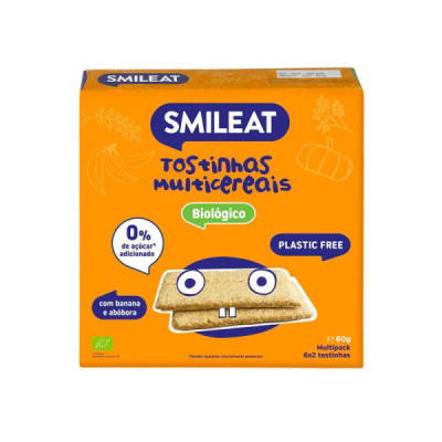 Smileat Tostinhas Multicereais com Banana e Abóbora +6M 6x2