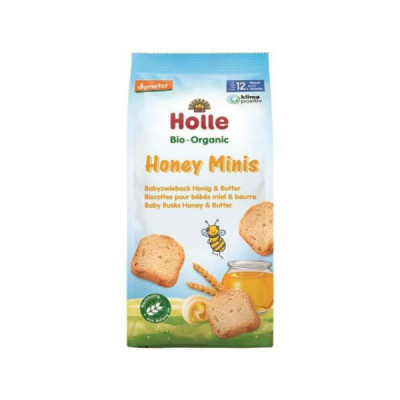 Holle Bio Mini Tostas Com Mel E Manteiga 100g +12M | Farmácia d'Arrábida