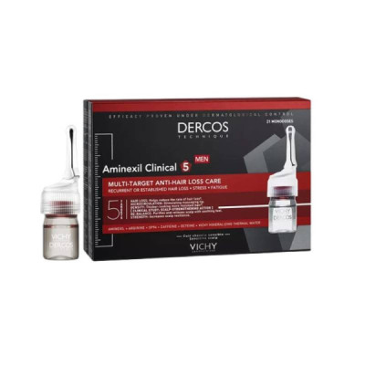 Dercos Aminexil Clinical 5 Homem 21 Ampolas -30% Desc | Farmácia d'Arrábida