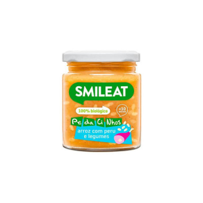Smileat Bio Boião Pedacinhos de Arroz com Peru e Legumes +10M 230g