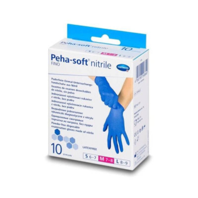 Hartmann Peha-Soft Luva Exame Nitrilo Fino Tam.M x10