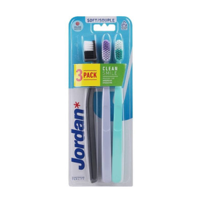 Jordan Clean Smile Soft Escova de Dentes Pack x3