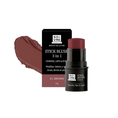 Soivre Cosmetics Stick Blush 3em1 Brown 4g | Farmácia d'Arrábida
