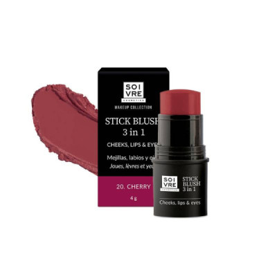 Soivre Cosmetics Stick Blush 3em1 Cherry 4g | Farmácia d'Arrábida