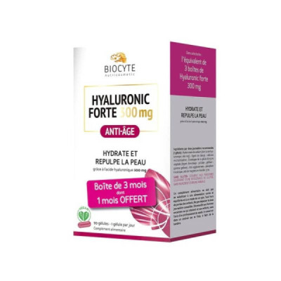 Biocyte Hyaluronic Forte 300g 90 Cápsulas Oferta 1 Mês