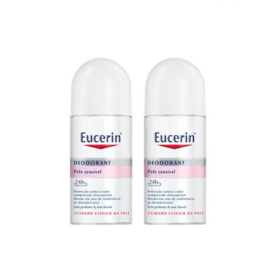 6465062 Eucerin Desodorizante Roll-On Pele Sensível 24h Duo -50% 2ªUnidade
