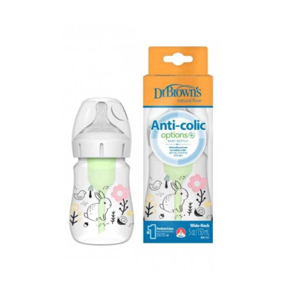 Dr. Brown's Options+ Anti-colic Biberão Boca Larga Bosque +0M 150ml
