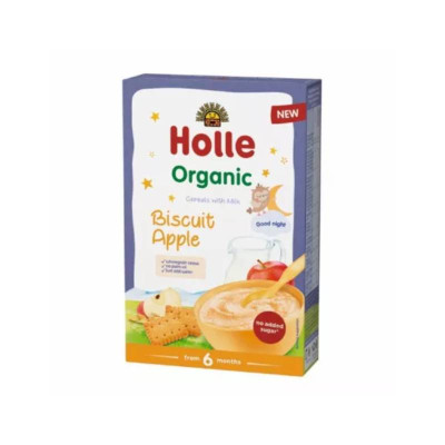 7640230493536 Holle Organic Papa Láctea Bolacha Maçã +6M 250g