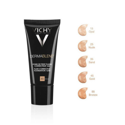 6583831 Vichy Dermablend Base Corretora Fluida 16h 45 Gold 40ml