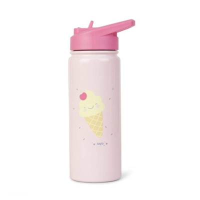 7292896 Saro Garrafa Térmica com Palha Rosa Gelado 500ml