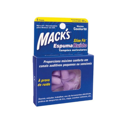 6301671 Mack's SlimFit Espuma Ruído Tampões Auriculares 5 Pares