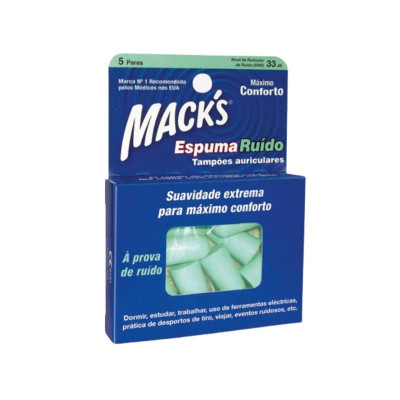 6301663 Mack's Espuma Ruído Tampões Auriculares 5 Pares