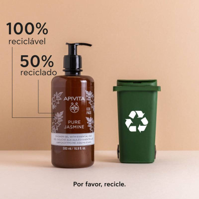 Apivita Gel De Banho Pure Jasmine Ecopack 500ml  | Farmácia d'Arrábida