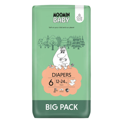 6414100589954 Moomin Baby Big Pack Fraldas T6 12-24Kg x51