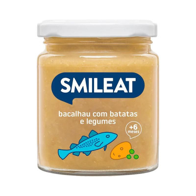 8437017636816 Smileat Boião Bacalhau com Batata e Legumes Biológicos +6M 230g
