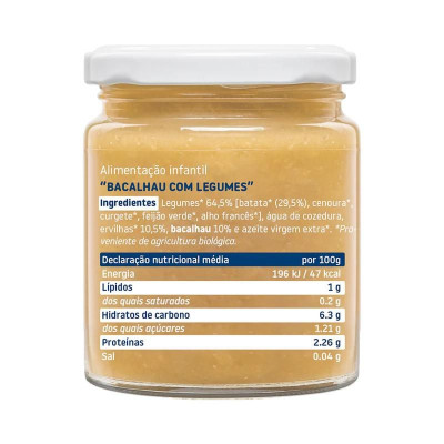 8437017636816 Smileat Boião Bacalhau com Batata e Legumes Biológicos +6M 230g