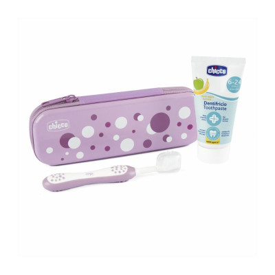7306399 Chicco Primeiro Conjunto Higiene Oral Lilás 6M+