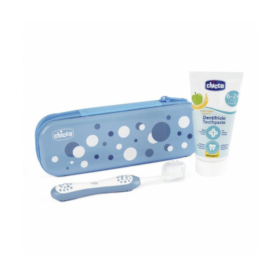 7306381 Chicco Primeiro Conjunto Higiene Oral Azul 6M+