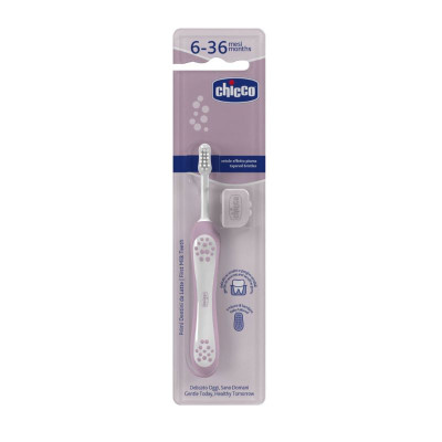 7306282 Chicco Escova Primeiros Dentes Lilás 6-36M
